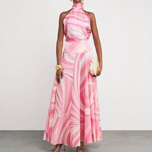 PUCCI Women's Pink Iride High-Rise Cotton Maxi Skirt